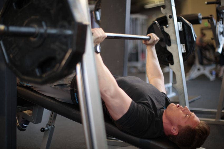Smith Machine Decline Press, position 2 of 2