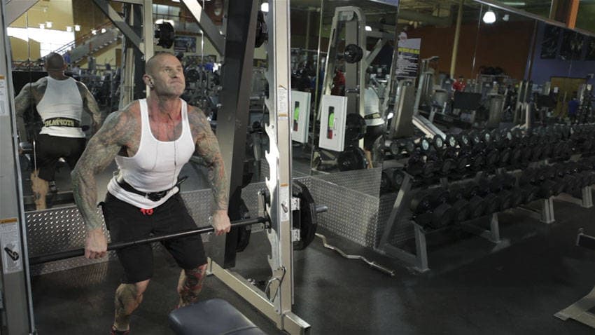 Smith Machine Hang Power Clean, position 2 of 2