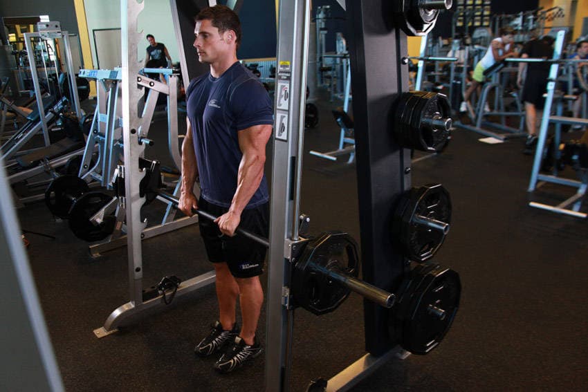 Smith Machine Upright Row, position 1 of 2