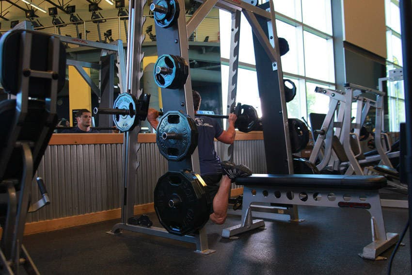 Smith Single-Leg Split Squat, position 2 of 2