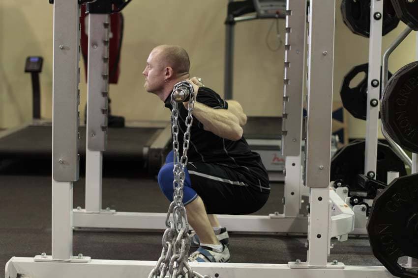 Squat with Chains, position 2 of 2