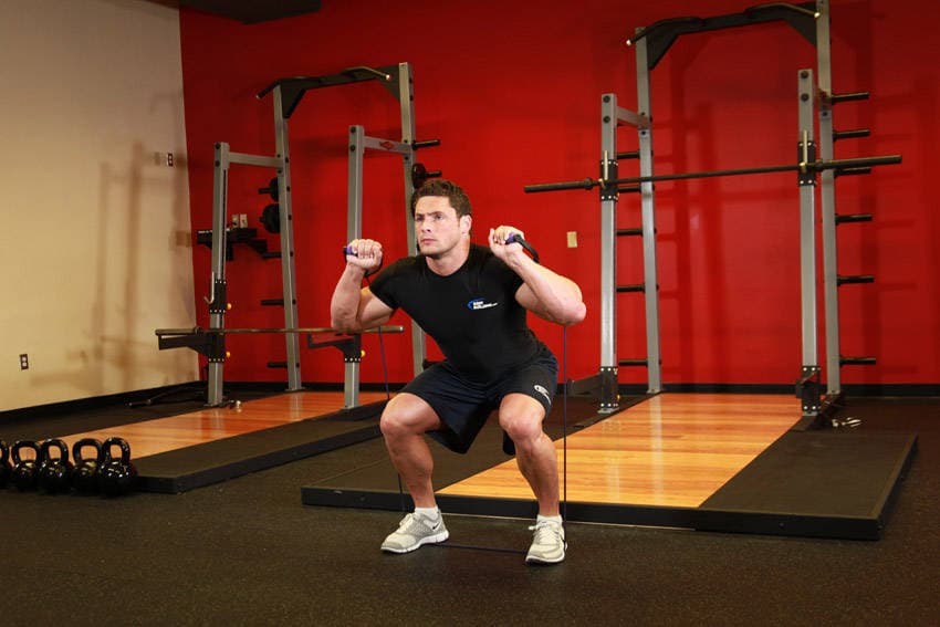 Squats - With Bands, position 2 of 2