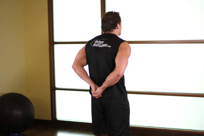 Standing Biceps Stretch, position 1 of 2