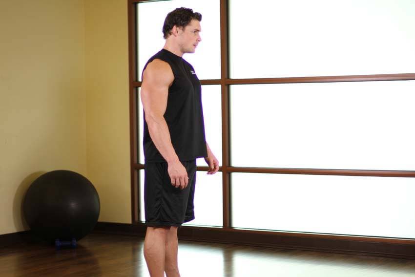 Standing Pelvic Tilt, position 1 of 2