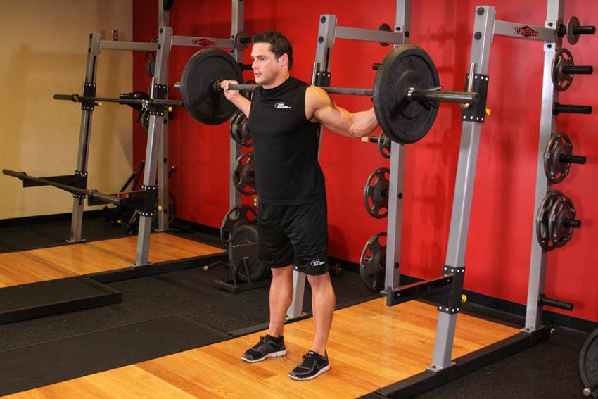 Stiff Leg Barbell Good Morning, position 1 of 2