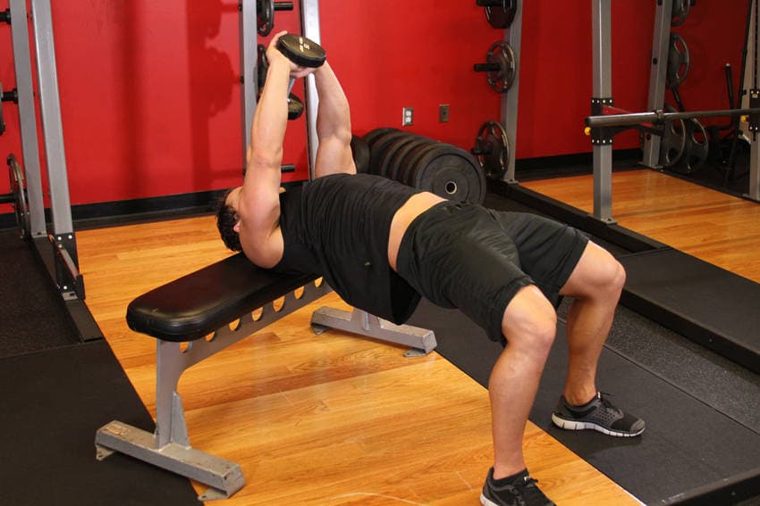 Straight-Arm Dumbbell Pullover, position 1 of 2