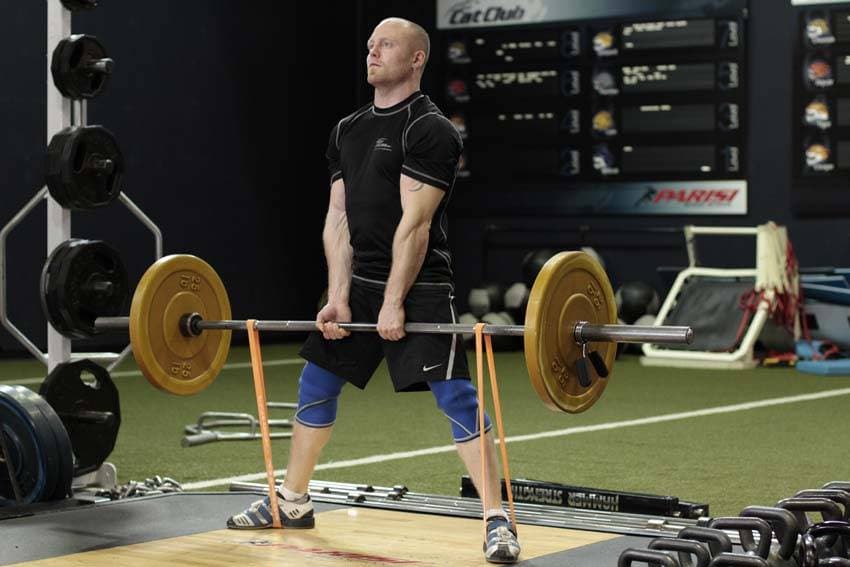 Sumo Deadlift with Bands, position 2 of 2