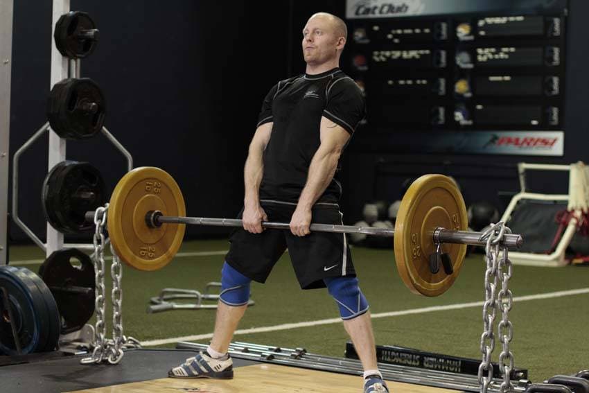 Sumo Deadlift with Chains, position 2 of 2