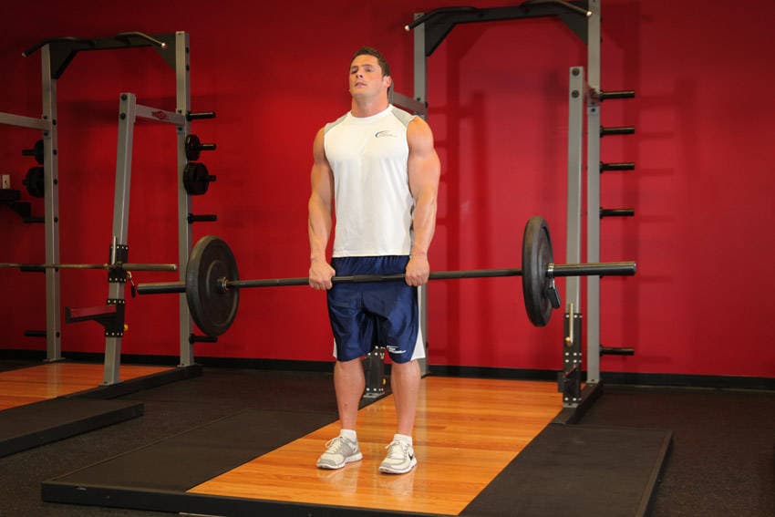 Upright Barbell Row, position 2 of 2