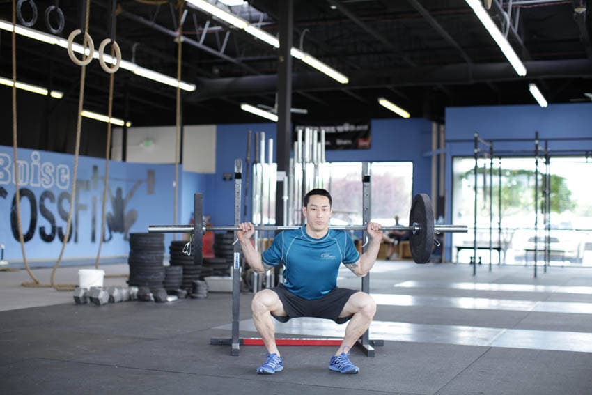 Weighted Jump Squat, position 2 of 2