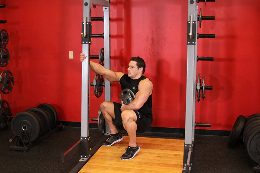 Weighted Sissy Squat, position 2 of 2