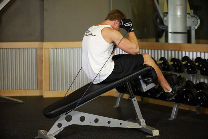 Weighted Sit-Ups - With Bands, position 2 of 2